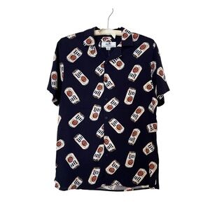 [NWT] Molson Miller Lite Graphic Print Button Short-Sleeve Collared Shirt - Sz S